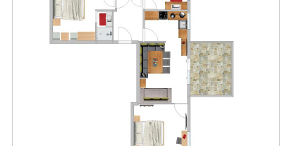 Pensionen - Garage für Zweiräder - Paßthurn - Grundriss Appartment 1 - Apartments Salzburgerhof