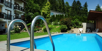 Pensionen - Garten - Goldrain - Unser Freischwimmbad 3x6m - Haus Rosengarten 