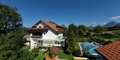 Pensionen - Pool - Kadöll - Ansicht von der Pension - Haus Melicha