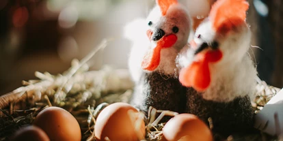 Pensionen - weitere Verpflegungsmöglichkeiten: Nachmittagskaffee - Matreiwald - Frühstück - die Eier werden von glücklichen Hühnern von einem Bauernhof in Birgitz bezogen - Gästehaus Schwaninger