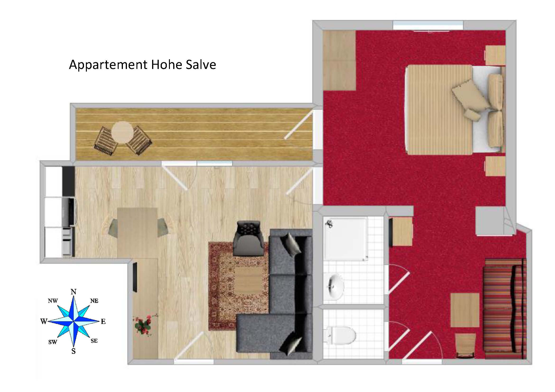 Pension Tannenhof Zimmerkategorien Appartement Hohe Salve und Mansarde