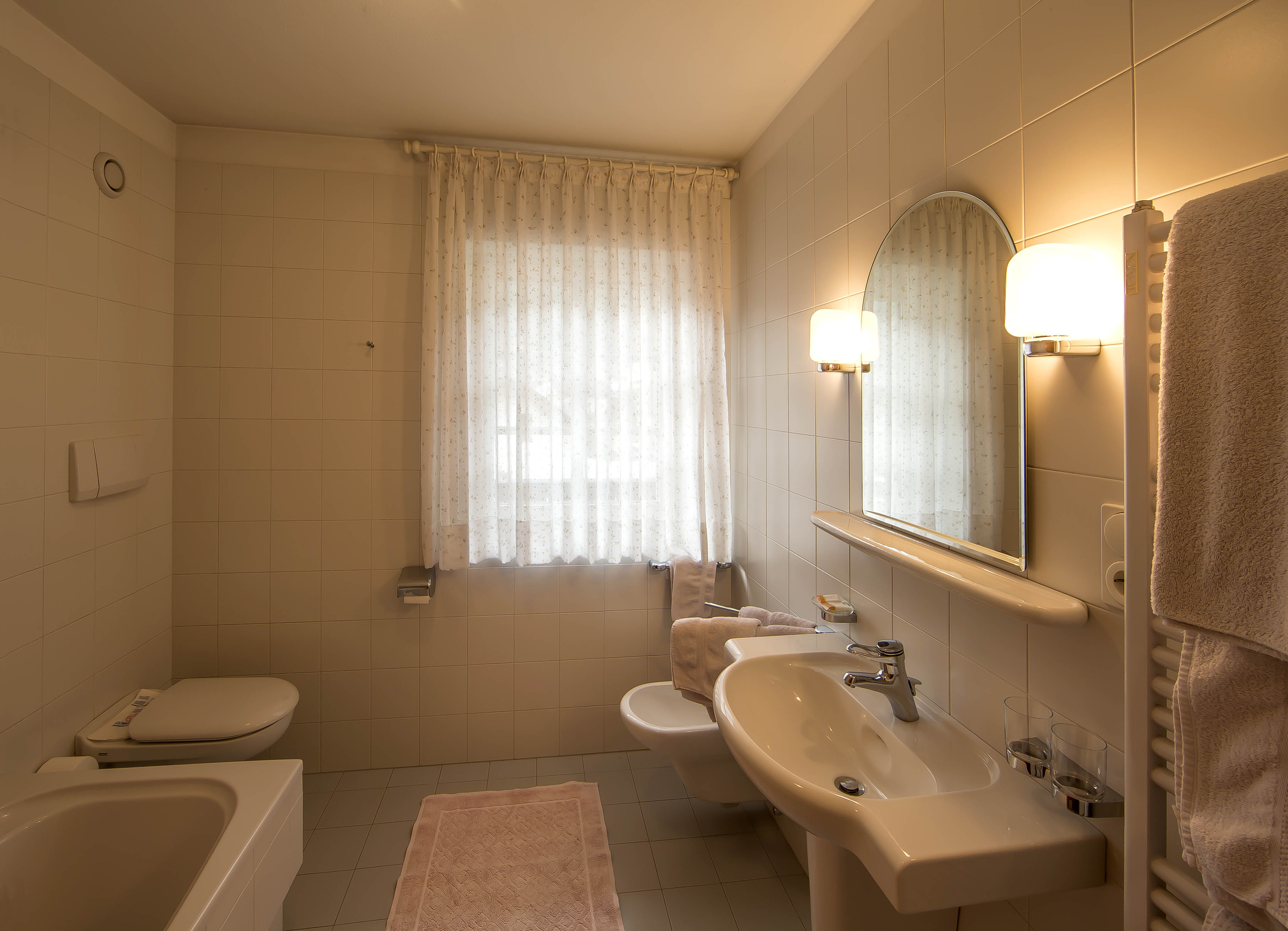 Frühstückspension: Badezimmer - Gasthof Albergo Obermair
