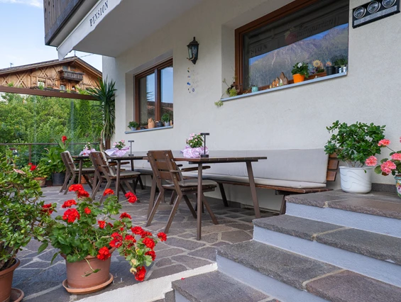 Frühstückspension: Terrasse - Pension Baumgarten