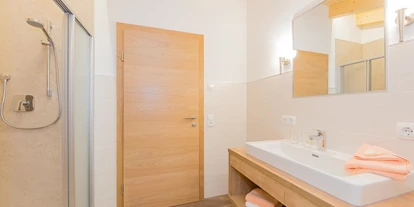 Pensionen - Parkplatz: kostenlos bei der Pension - Leogang - Badezimmer Appartement Steinernes Meer - Schönberghof