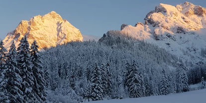 Pensionen - Parkplatz: kostenlos bei der Pension - Leogang - Winterlandschaft mit Blick auf das Steinerne Meer - Urlaubsparadies Liebmannhof