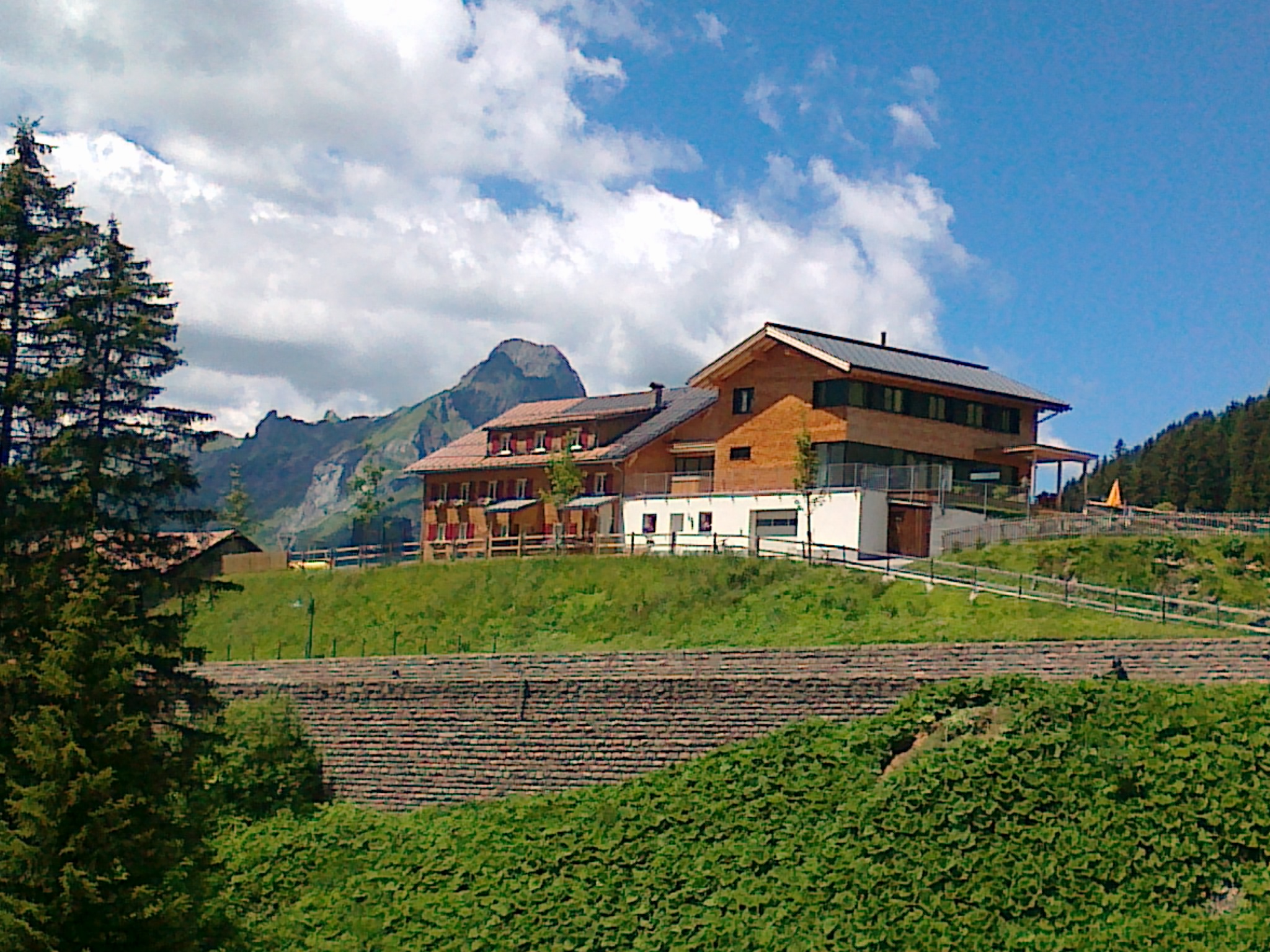 Pensionen - Art der Pension: Ferienwohnung - Ofterschwang - "Schwarzmann's" im Sommer. Auf einer Anhöhe gelegenes Haus mit 360° Panoramablick auf die umliegende Bergwelt - Schwarzmann's Ferienwohnungen