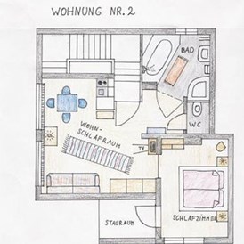 Frühstückspension: skizze Appartement "2" - Haus Heidi