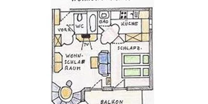 Pensionen - Parkplatz: kostenlos bei der Pension - Leogang - Skizze Appartement"1" - Haus Heidi