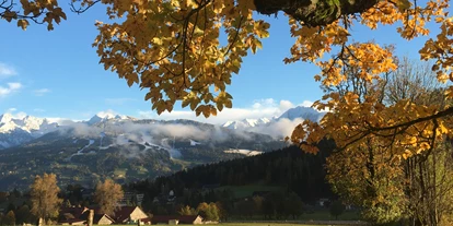 Pensionen - Parkplatz: kostenlos bei der Pension - Hallstatt - goldener Herbst  - Bio-Bauernhof Simonbauer