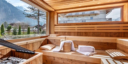Pensionen - Parkplatz: kostenlos bei der Pension - Alpbach - Finnische Sauna in der Sauna-Hütte im Gästehaus Rosenhof & Birkenhof in Mayrhofen/Zillertal. - Hotel Garni Birkenhof & Apartments Rosenhof