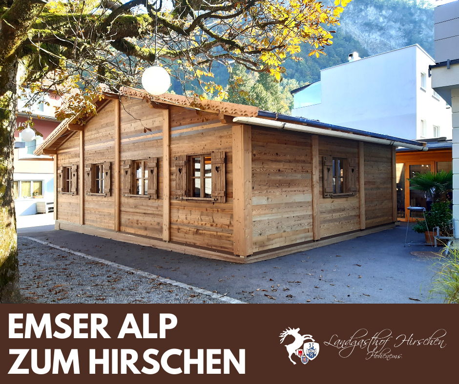 Frühstückspension: von Oktober bis Ende April - auch diese coole Location buchbar. Für Events - oder einfach für ein gemütliches Dinner  - Landgasthof Hirschen Hohenems