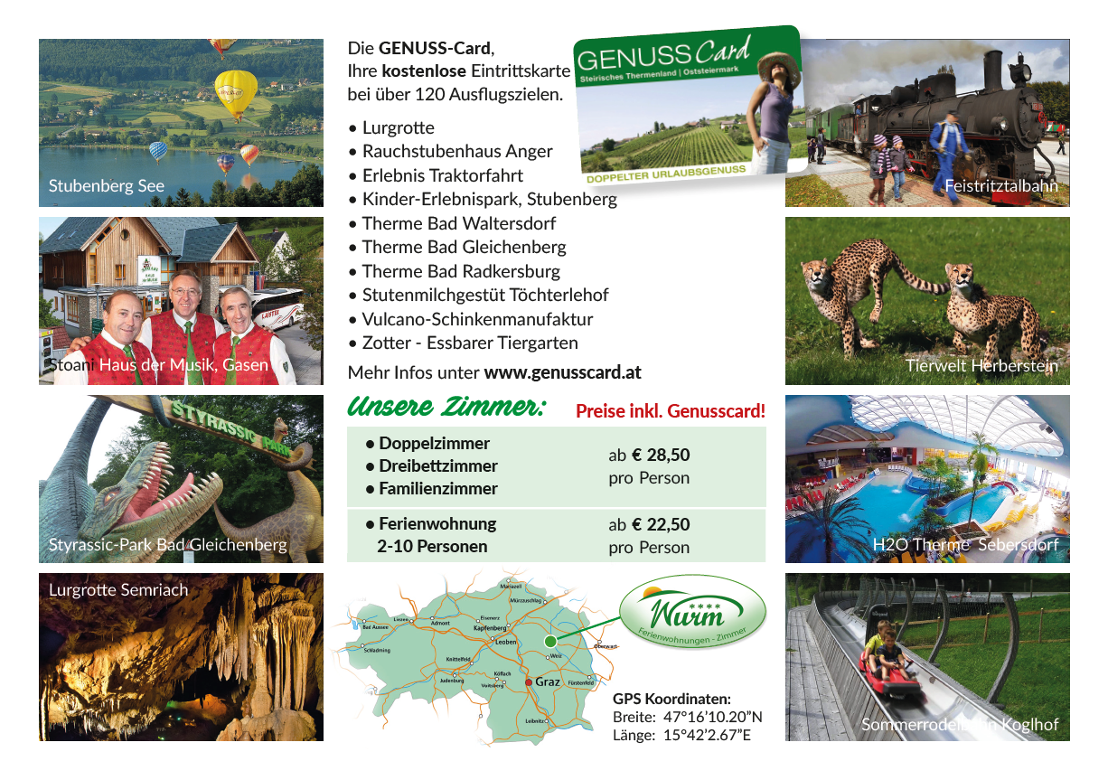 Pensionen - Bad Waltersdorf - Ferienwohnung Wurm