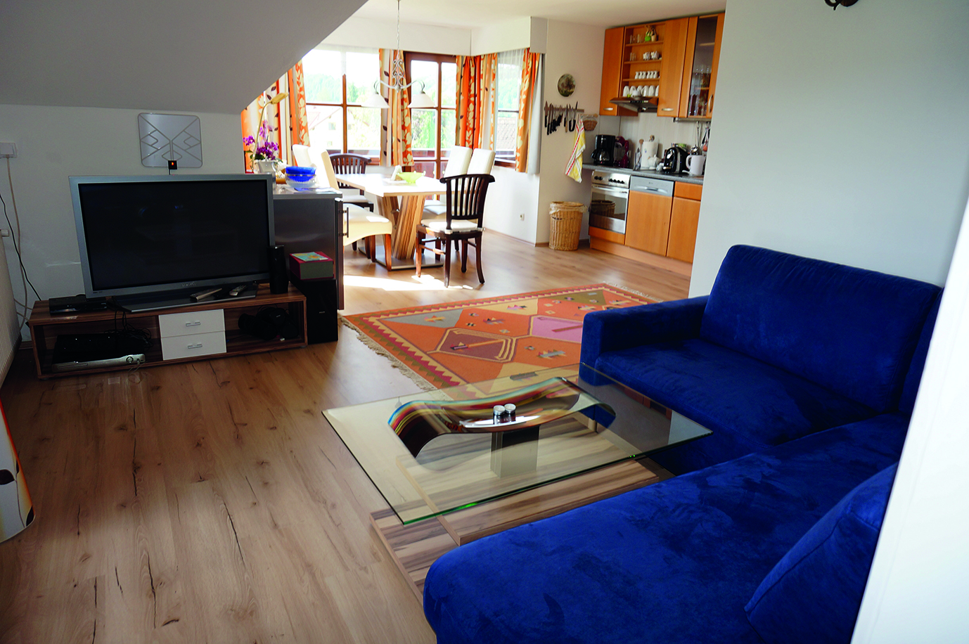 Frühstückspension: Große Ferienwohnung Wohnbereich - Pension Wolkenreich