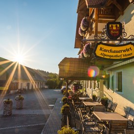 Frühstückspension: Unsere Terrasse. - Alpengasthof Moser