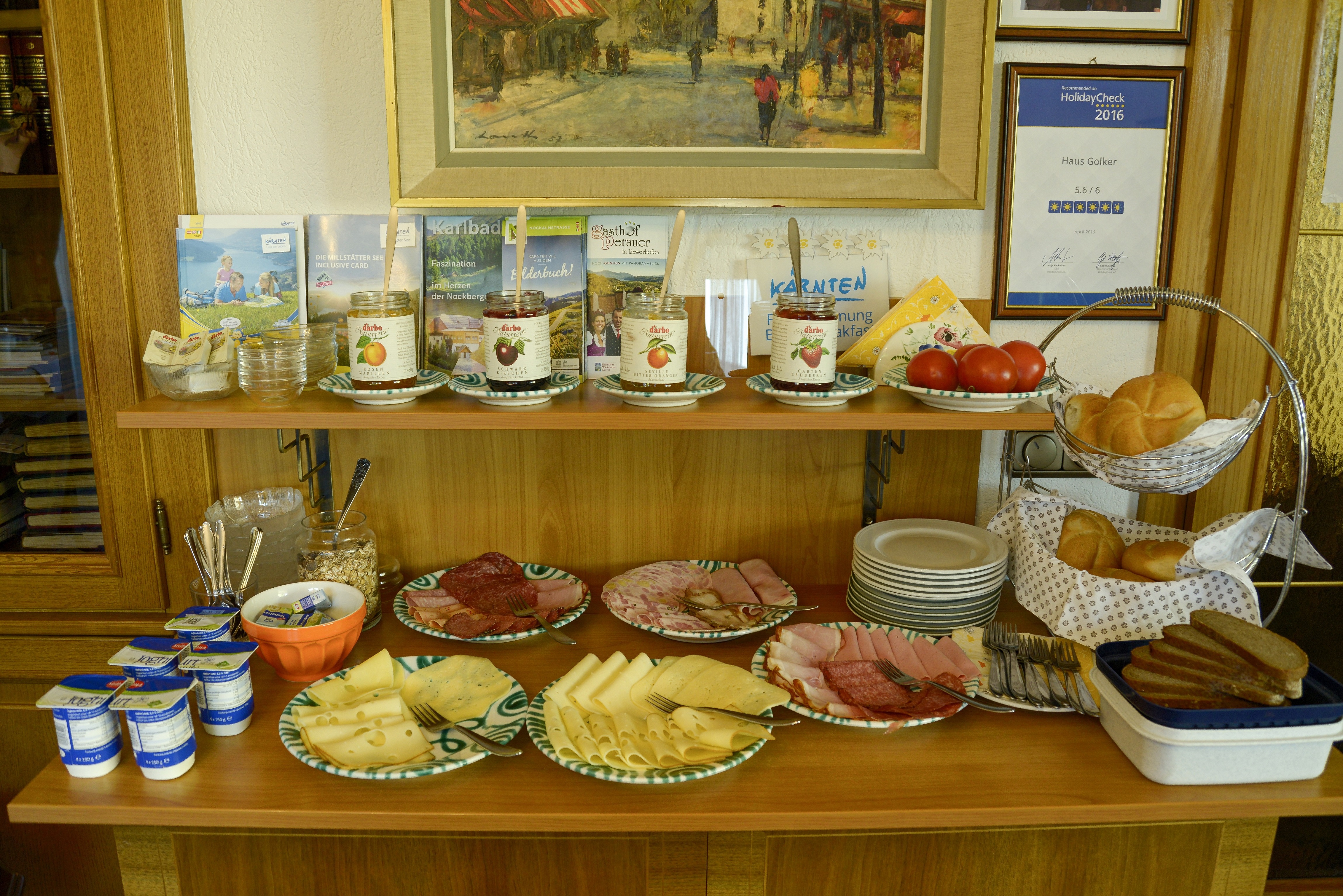 Pensionen - Rattendorf - Unsere reichhaltiges Frühstücksbuffet mit regionalen Produkten - Frühstückspension Golker