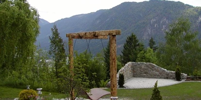 Pensionen - Restaurant - Blick auf unsere Ruheoase. - Waldpension Ranner - Ferienwohnungen