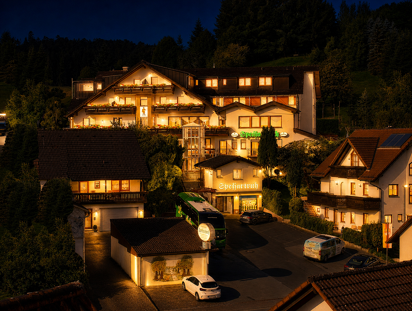 Frühstückspension: Nachts - Landhotel Spessartruh