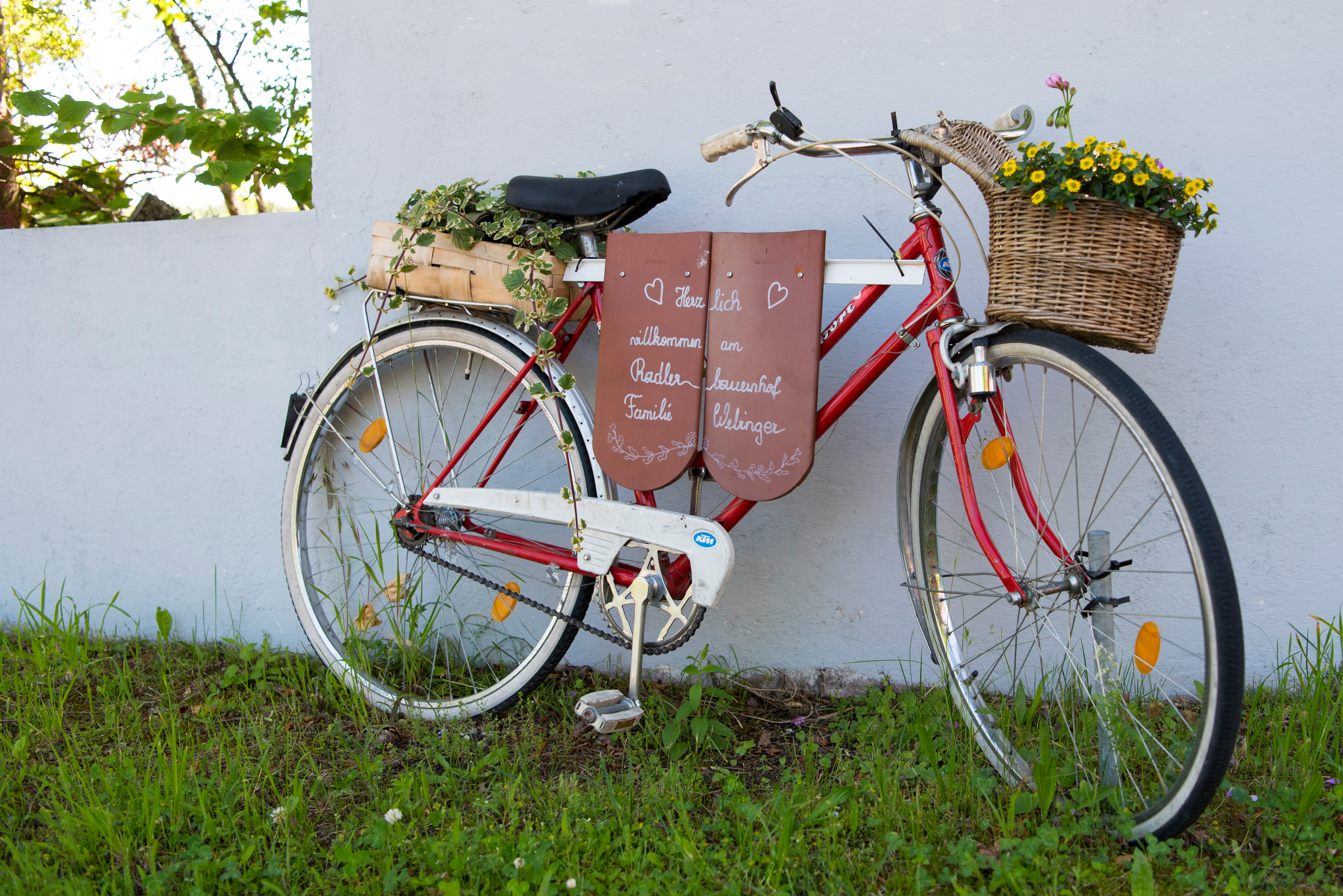 Frühstückspension: Unser Blumen Rad zur Begüßung - Privatzimmer Webinger