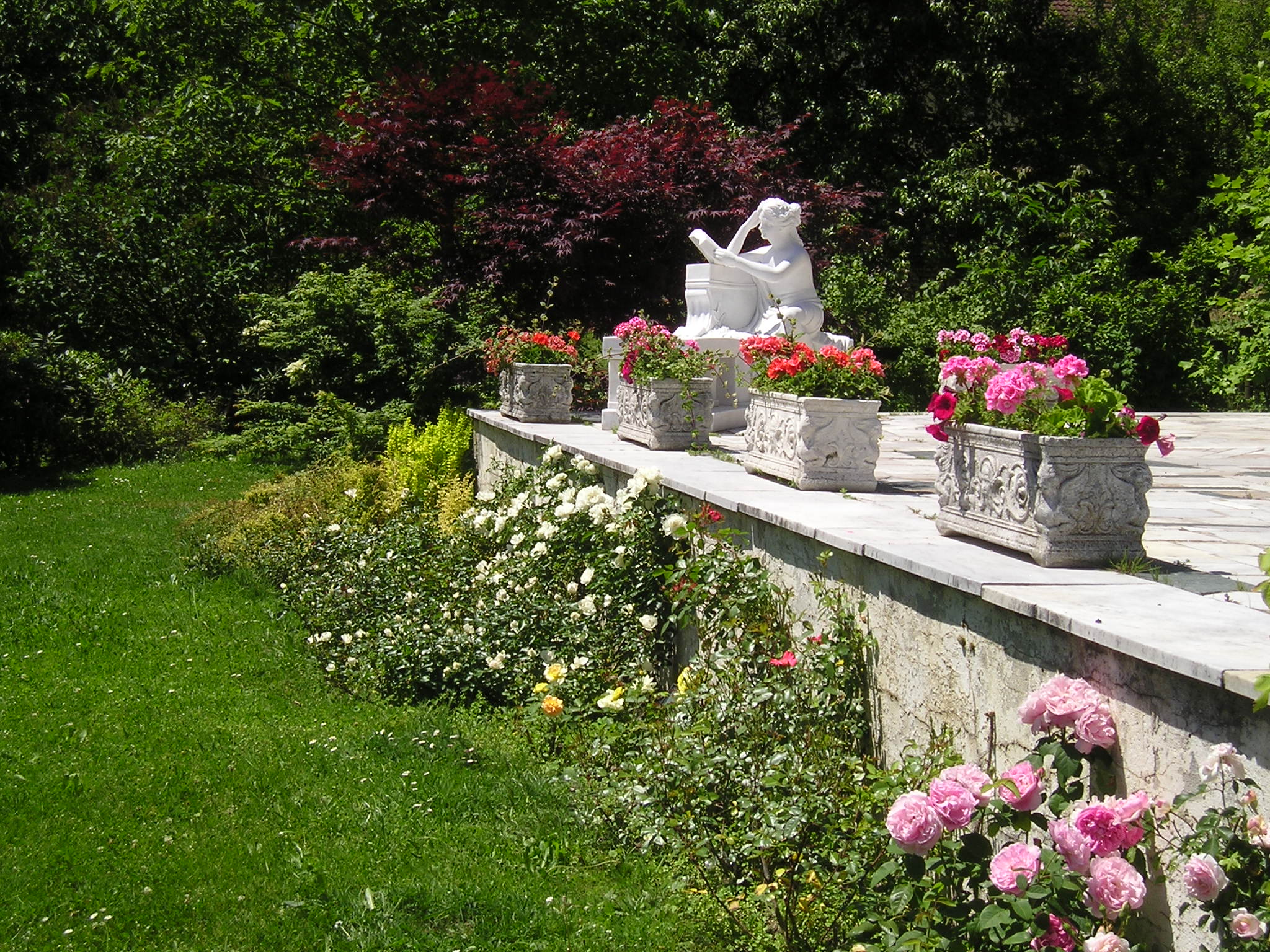 Pensionen - Region Villach - Terrasse und Gartenanlage - Ferienhaus Kramser