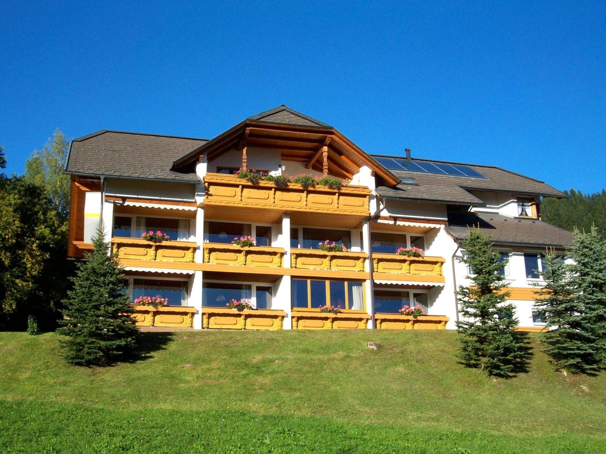 Pensionen - Aigen im Ennstal - Südbalkone vom Haus Löger Apartments im Süden Oberösterreichs mit traumhafter Aussicht auf die Berge - Haus Löger Apartments Pyhrn Priel