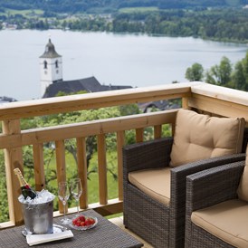 Frühstückspension: Blick vom Balkon - Urlaub am Altroiterhof