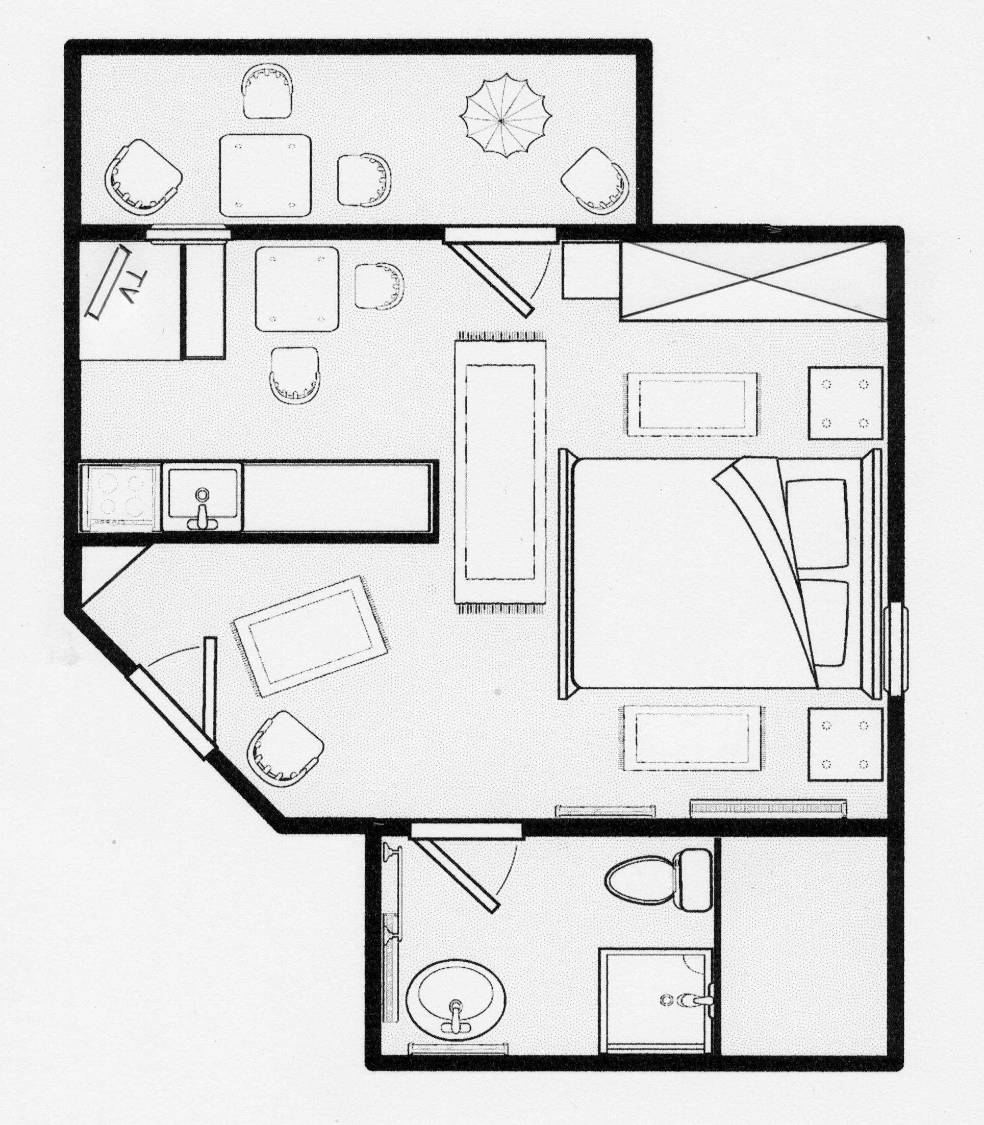 Frühstückspension: Grundriss FW 6 - Gästehaus Sonnenwinkel
