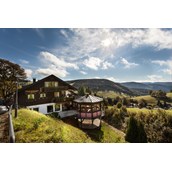 Pensionen: Blick nach Süd-Osten zum Hasenhorn - Panorama Lodge Sonnenalm Hochschwarzwald