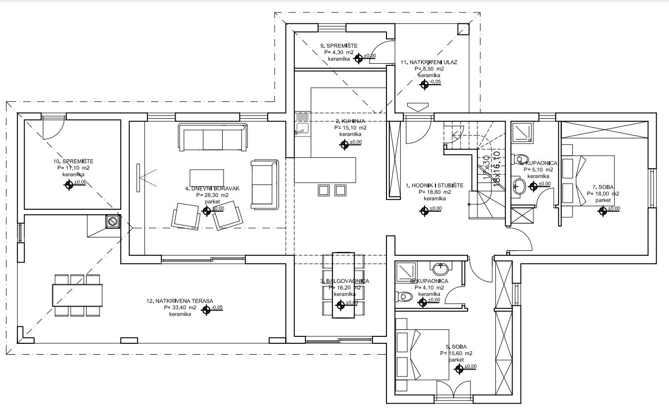 Frühstückspension: Grundriss EG - Villa Jasmin Sumber
