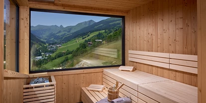 Pensionen - Parkplatz: kostenlos bei der Pension - Leogang - Mei.Penthouse Sauna auf der Dachterrasse mit Ausblick - Mei.Berg