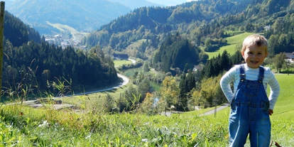 Pensionen - Parkplatz: kostenlos bei der Pension - Mostviertel - Von uns aus haben Sie einen traumhaften Blick auf die Göstlinger Bergwelt und das Schi- und Wandergebiet Hochkar. - Biobauernhof Poidlbauer