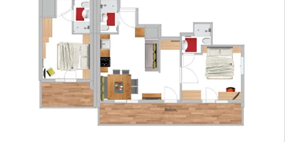 Pensionen - Parkplatz: kostenlos bei der Pension - Leogang - Grundriss Appartment 2 - Apartments Salzburgerhof