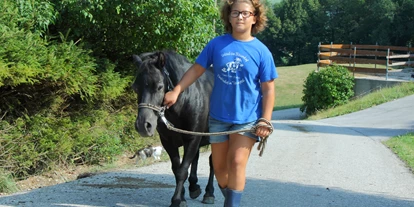 Pensionen - Parkplatz: kostenlos bei der Pension - Mostviertel - Forellenhof Biobauernhof Familie Erber, Ponys zum Streicheln und Striegeln, Führen, gratis Ponyreiten - selberführen, in der Nähe ein guter Reiterhof - Forellenhof Familie Erber