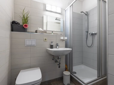 Frühstückspension: Dusche/WC Apartment - Genesungsort Landhaus Dammert