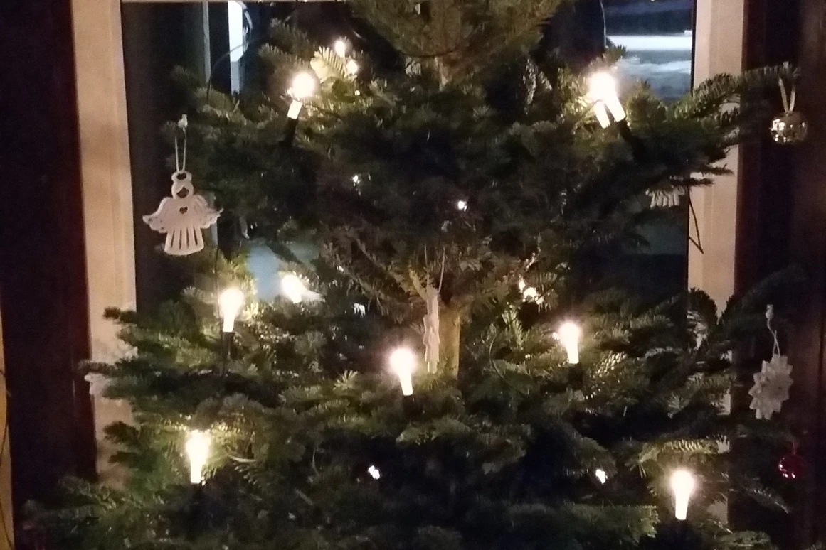Frühstückspension: Eingangsbereich zur Weihnachtszeit - Genesungsort Landhaus Dammert