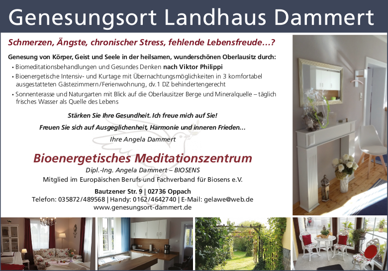 Frühstückspension: Bioenergetische Meditation buchbar, eine wunderbare Stunde - Genesungsort Landhaus Dammert