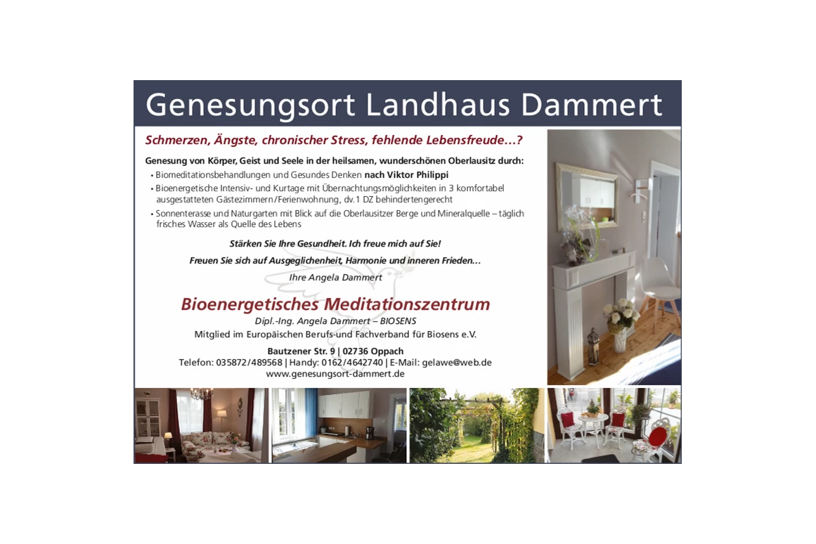 Frühstückspension: Bioenergetische Meditation buchbar, eine wunderbare Stunde - Genesungsort Landhaus Dammert