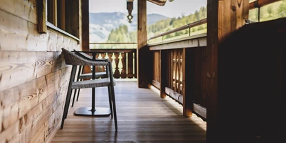 Pensionen - Parkplatz: kostenlos bei der Pension - Leogang - Balkon Aussicht Sommer  - Wieshofgut