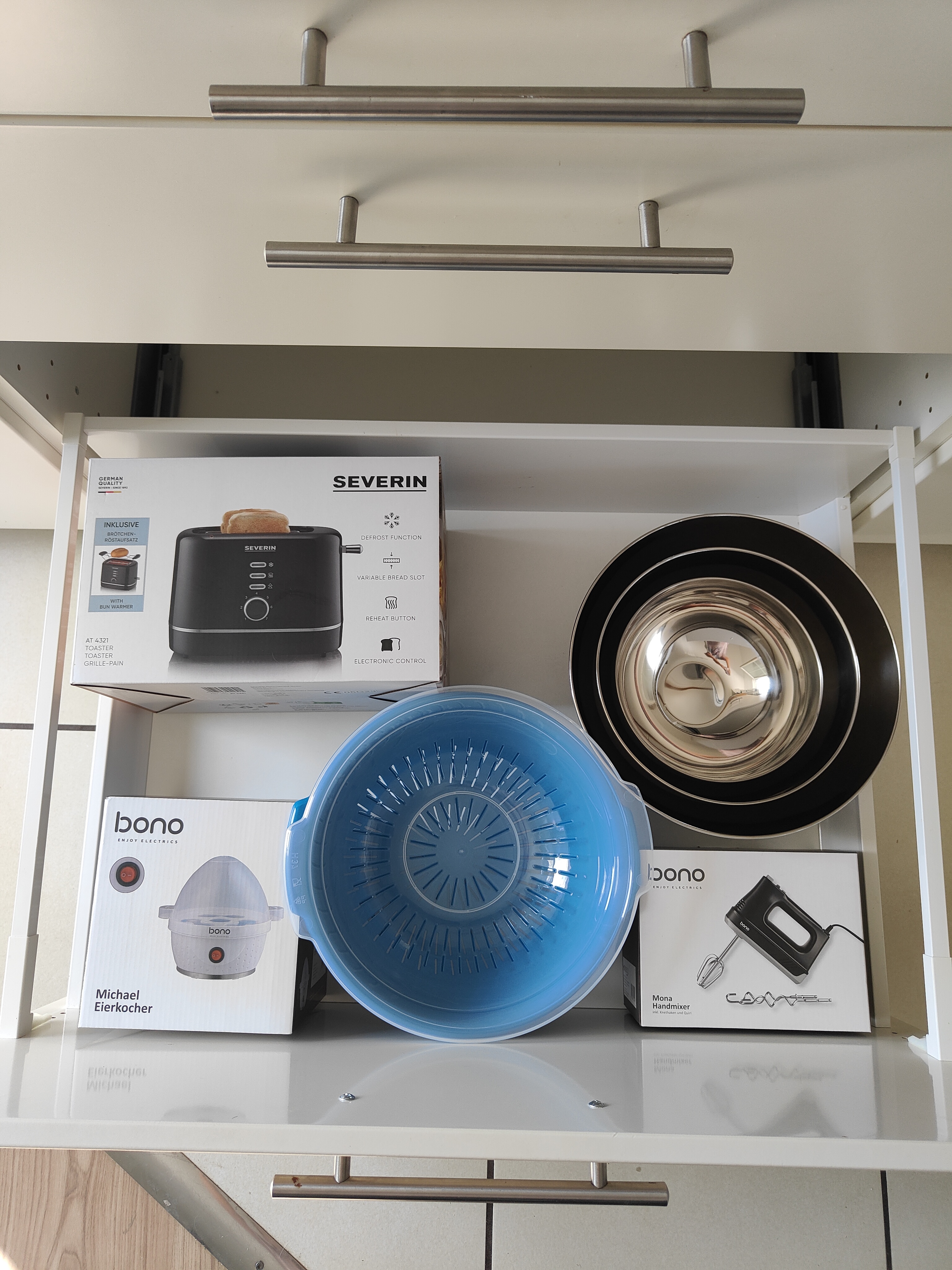 Frühstückspension: vollständig ausgestattete Küche mit Toaster, Mixer und Eierkocher. - Ferienwohnung Waldblick