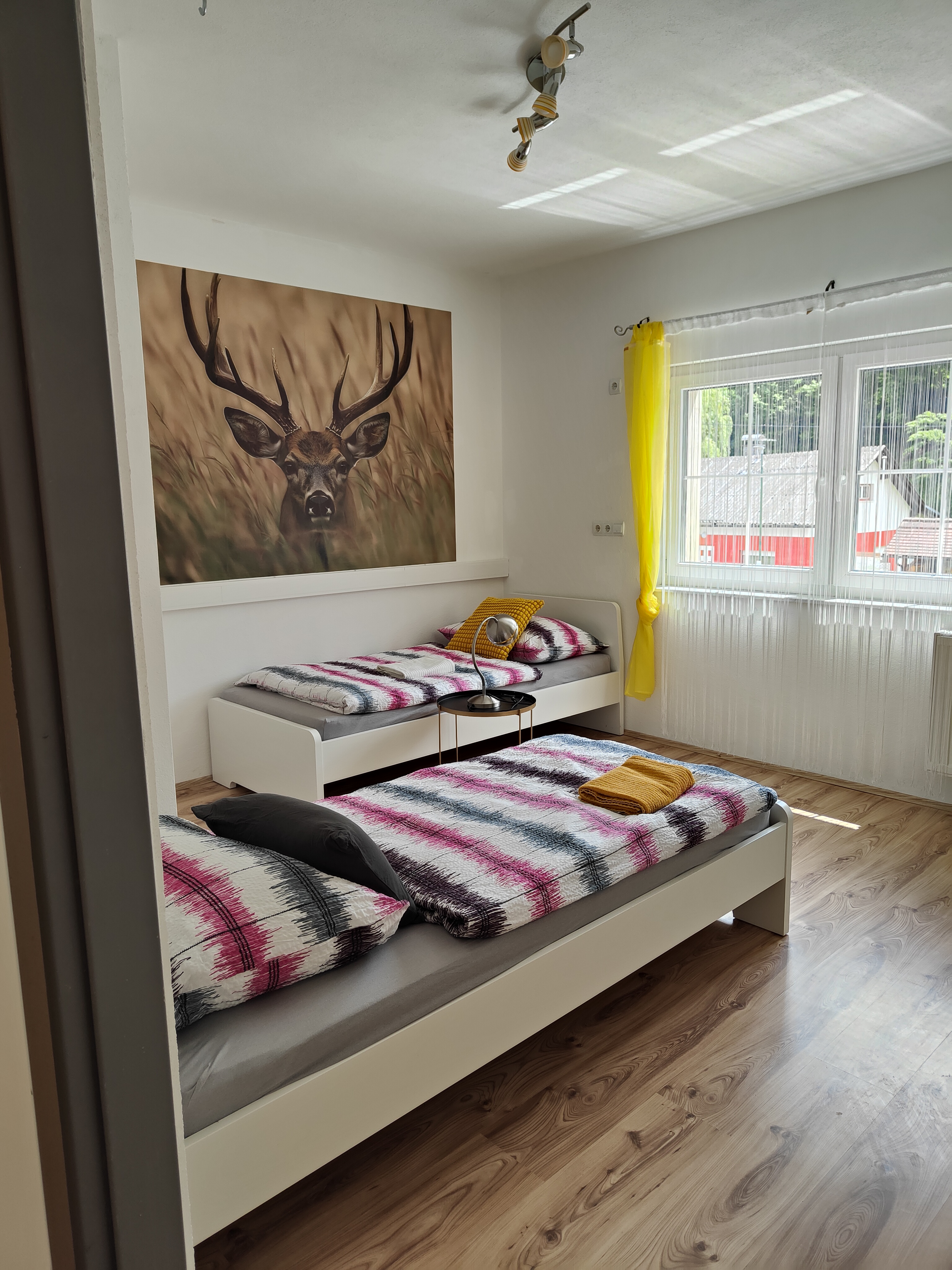 Frühstückspension: Schlafzimmer mit 2 Einzelbetten - Ferienwohnung Dorfleben