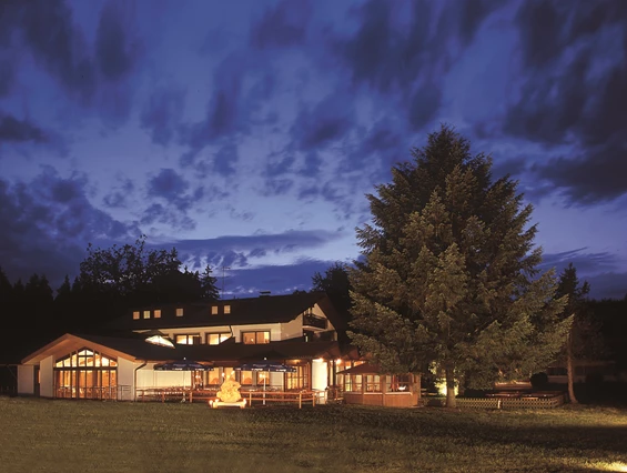 Frühstückspension: Nachtansicht - Wald- und Tagungshotel Geländer