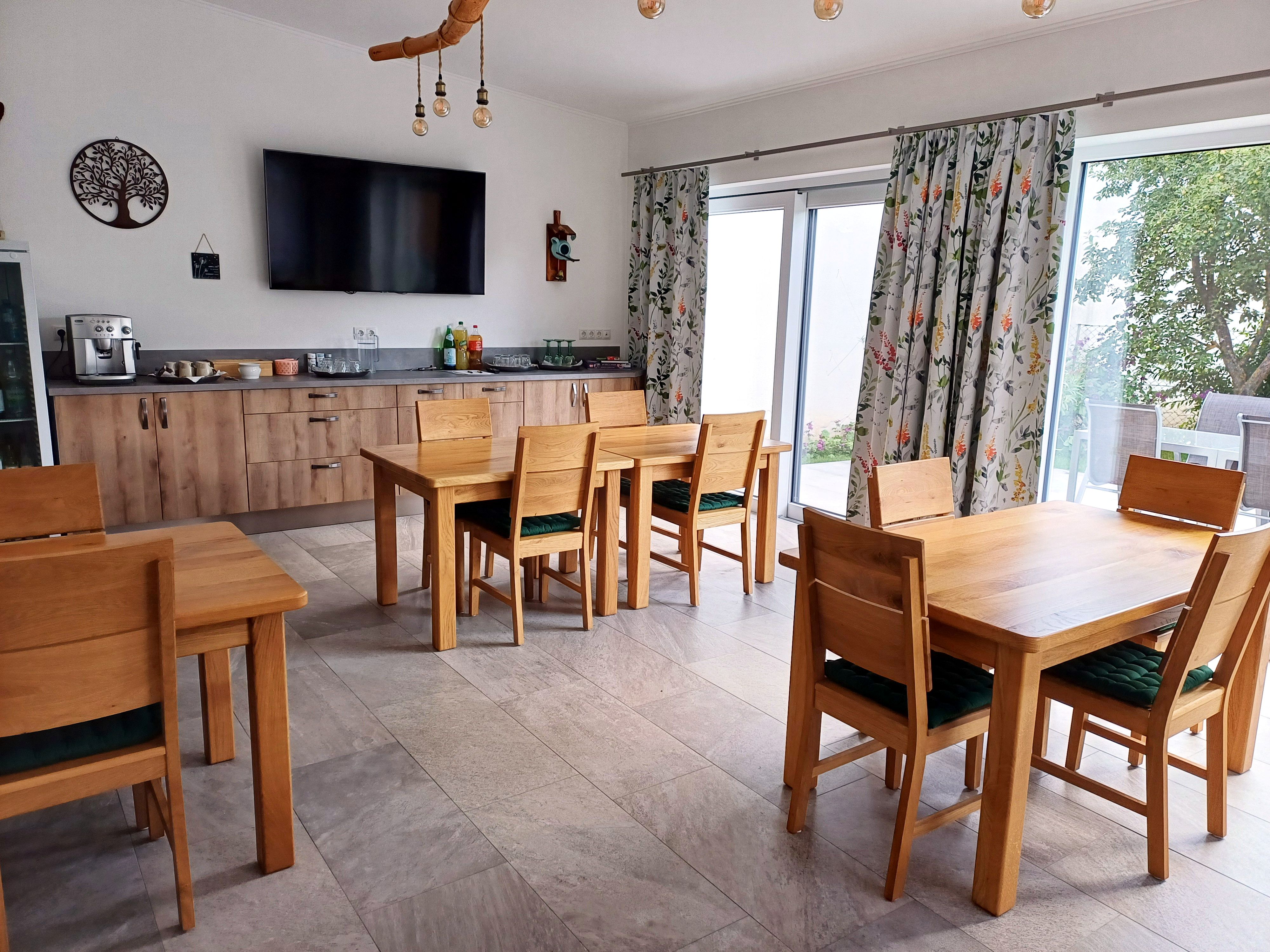 Pensionen - Parkplatz: kostenlos bei der Pension - Gars am Kamp - Frühstücks- und Aufenthaltsraum - Wohlfühlhof Bachzelt