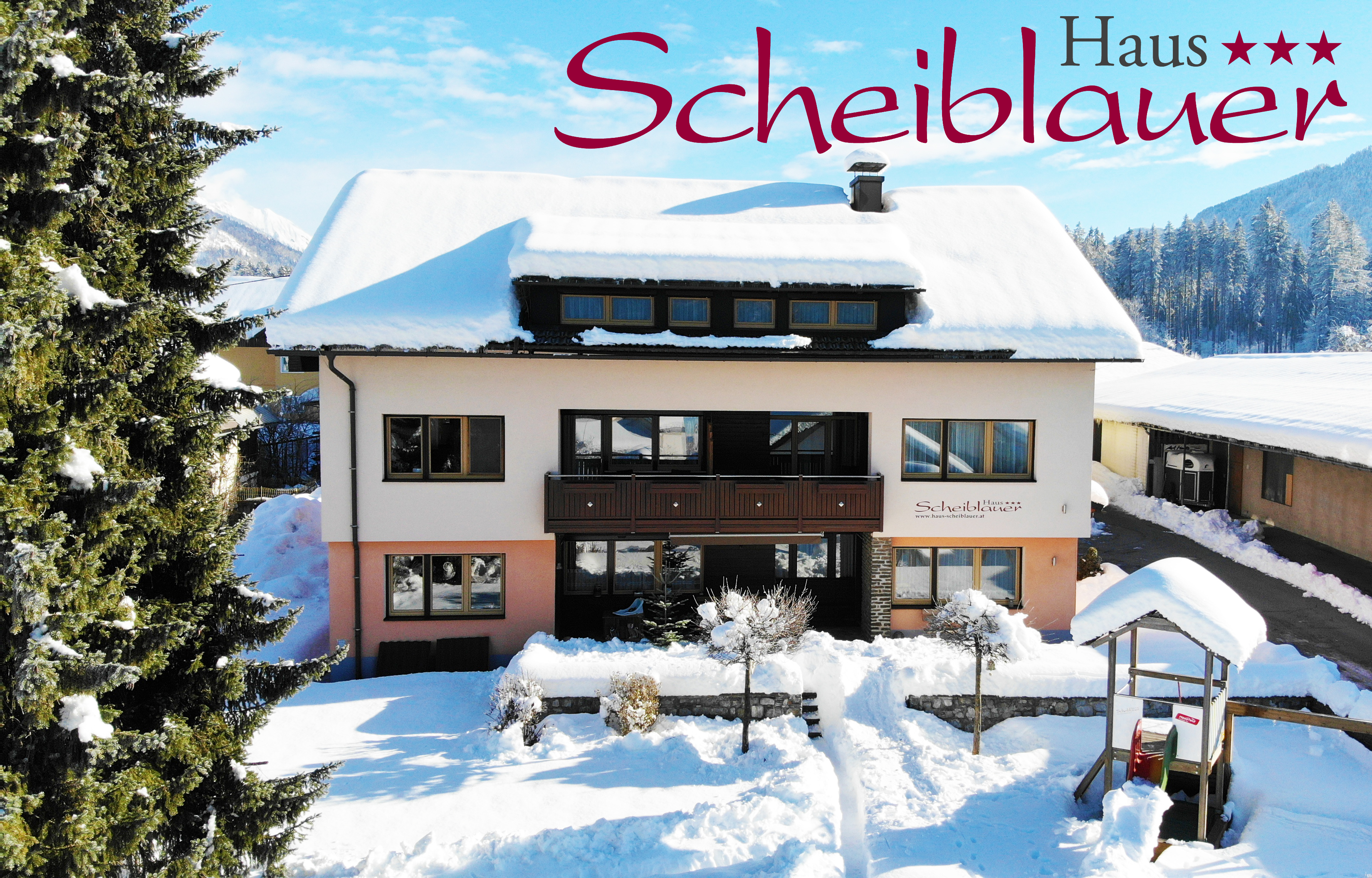 Frühstückspension: Haus Scheiblauer Nassfeld Tröpolach skiing apartment view winter - Haus Scheiblauer