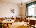 Frühstückspension: Frühstückszimmer mit Kühlschrank und Mikrowelle - Pension Münchner Kindl