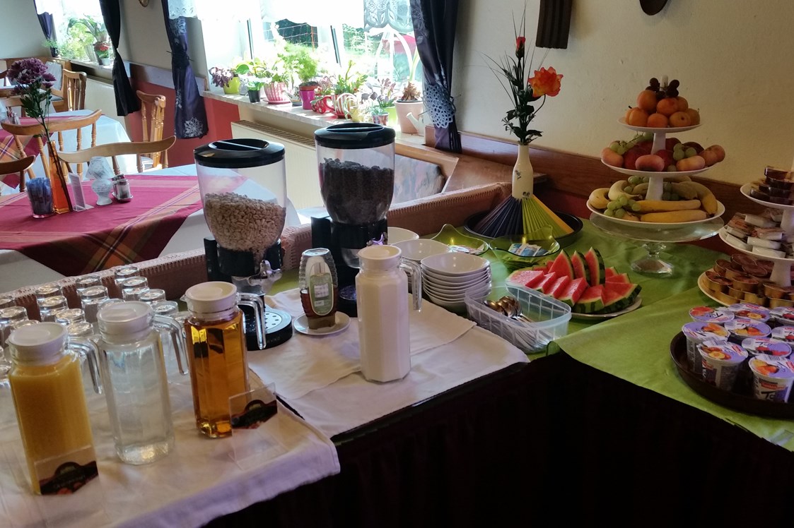 Frühstückspension: Frühstücksbuffet - Gruppenferienhäuser & Hotel-Pension Dressel