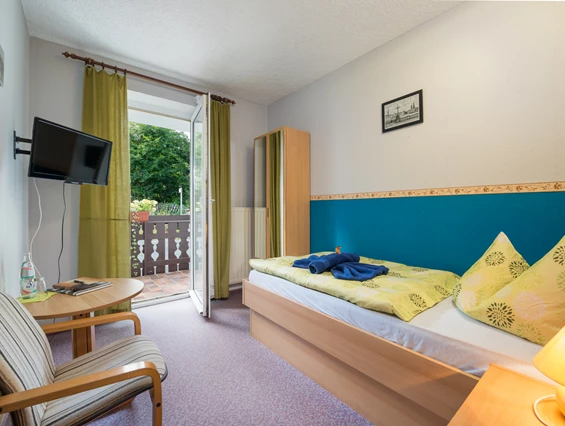 Frühstückspension: Einzelzimmer mit Balkon - Gruppenferienhäuser & Hotel-Pension Dressel